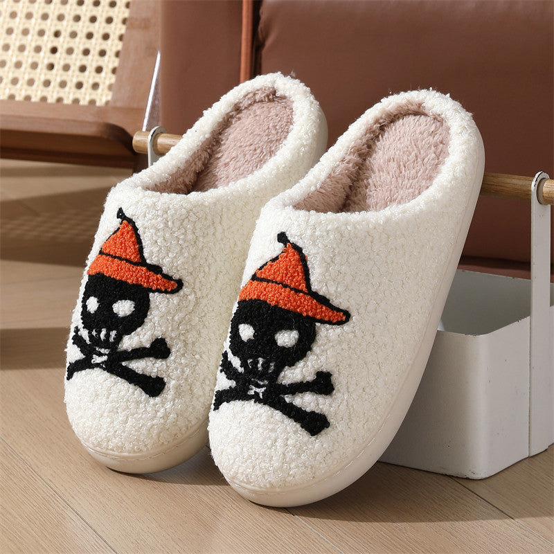 ASIMM Halloween Skull Rose Slippers