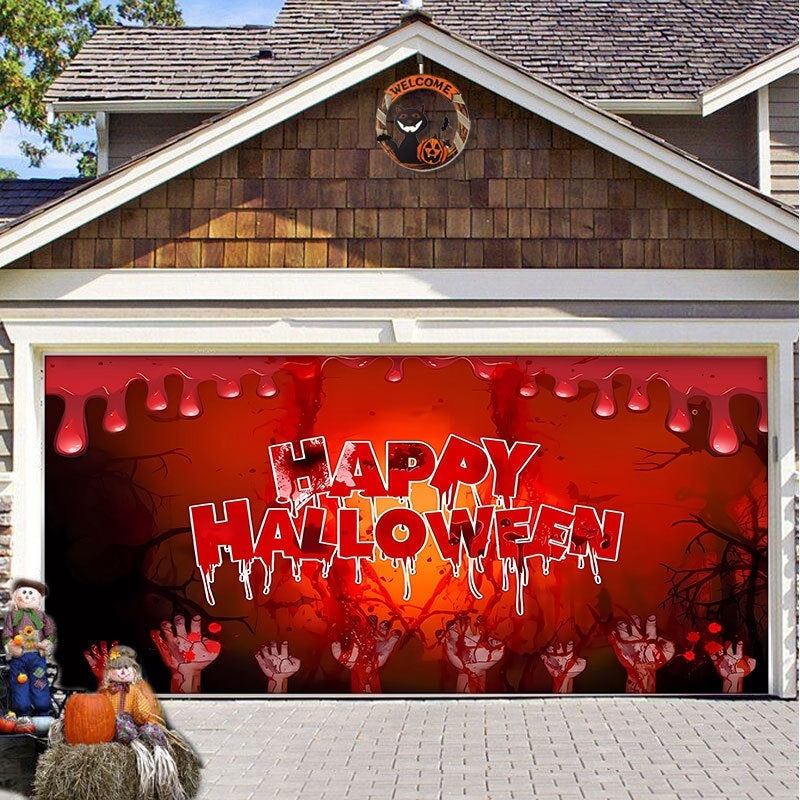 ASIMM Halloween Garage Hanging Cloth