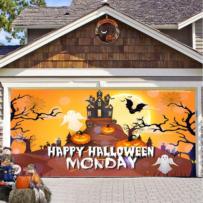 ASIMM Halloween Garage Hanging Cloth