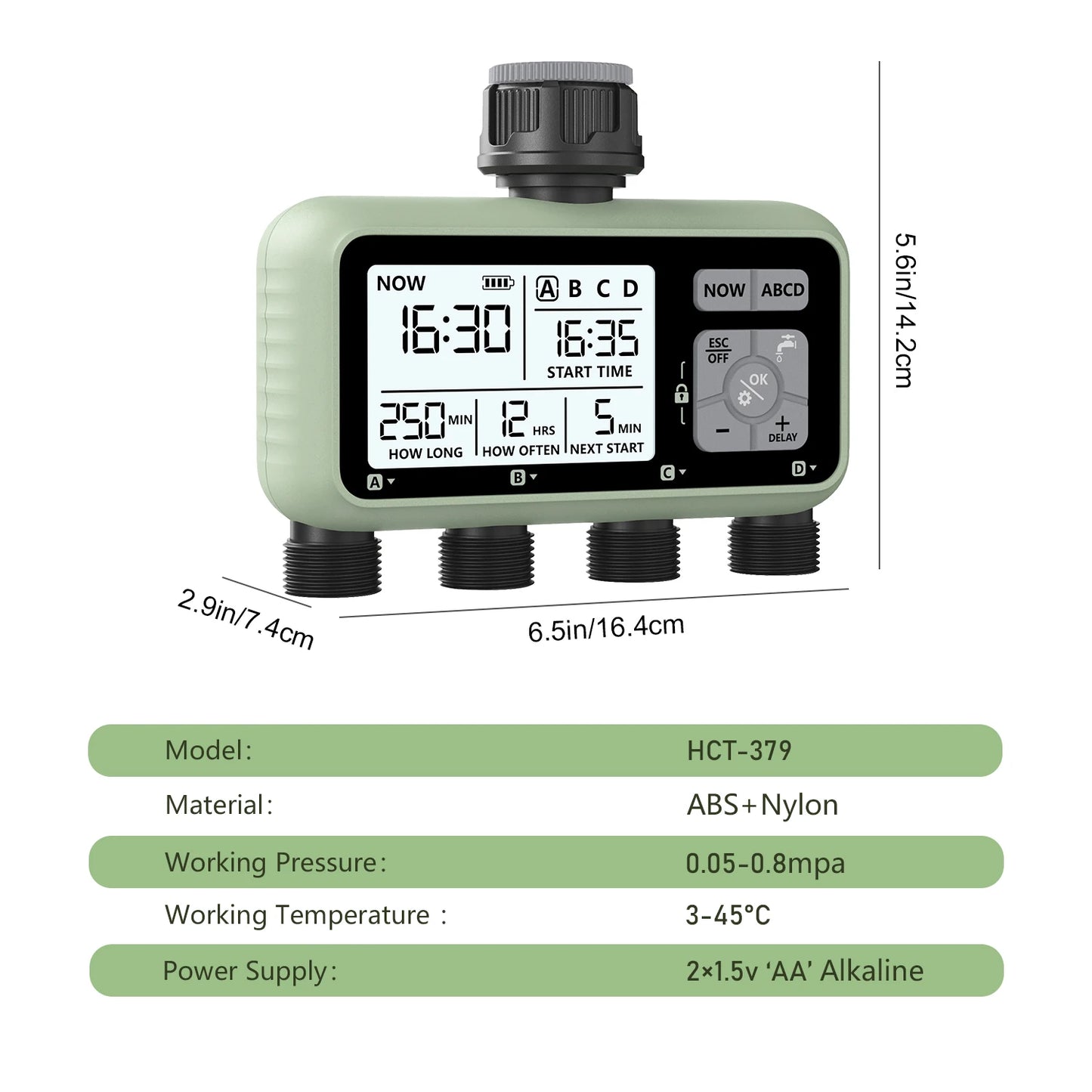 ASIMM Water Timer Outdoor Home Garden Lawn Greenhouse Irrigation System