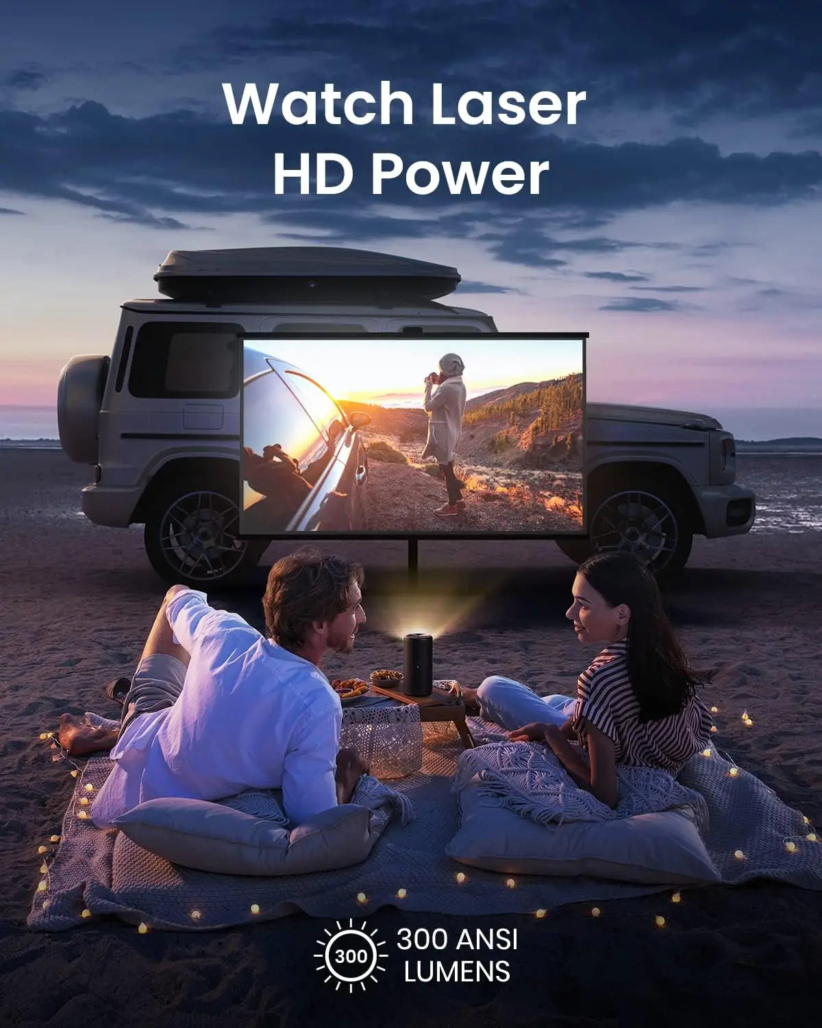 ASIMM 1080p Mini Smart TV Projector with wifi and bluetooth Outdoor Portable Projector