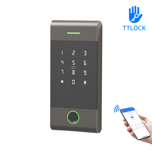 Rainproof TTLock APP Remote Control Standalone Metal Fingerprint Access Controller Reader Support Card Password