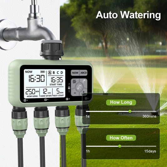 ASIMM Water Timer Outdoor Home Garden Lawn Greenhouse Irrigation System