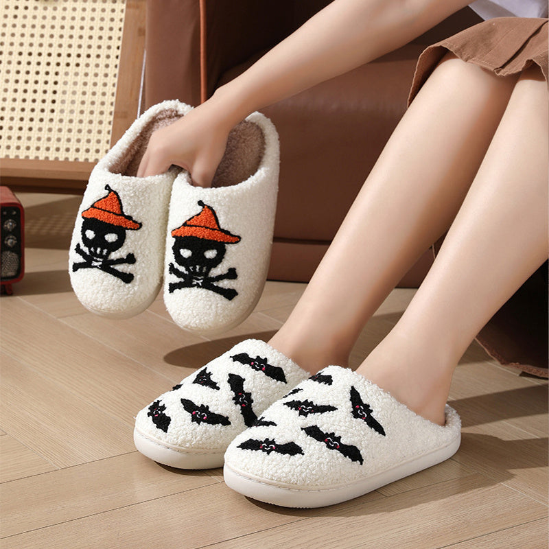 ASIMM Halloween Skull Rose Slippers