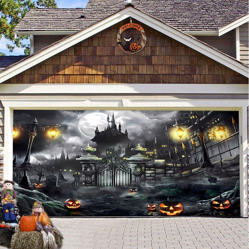 ASIMM Halloween Garage Hanging Cloth