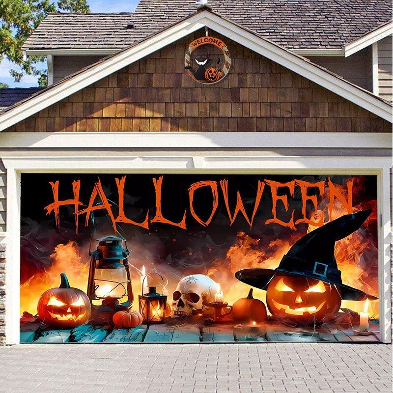 ASIMM Halloween Garage Hanging Cloth