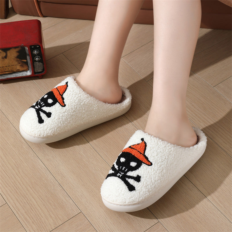 ASIMM Halloween Skull Rose Slippers